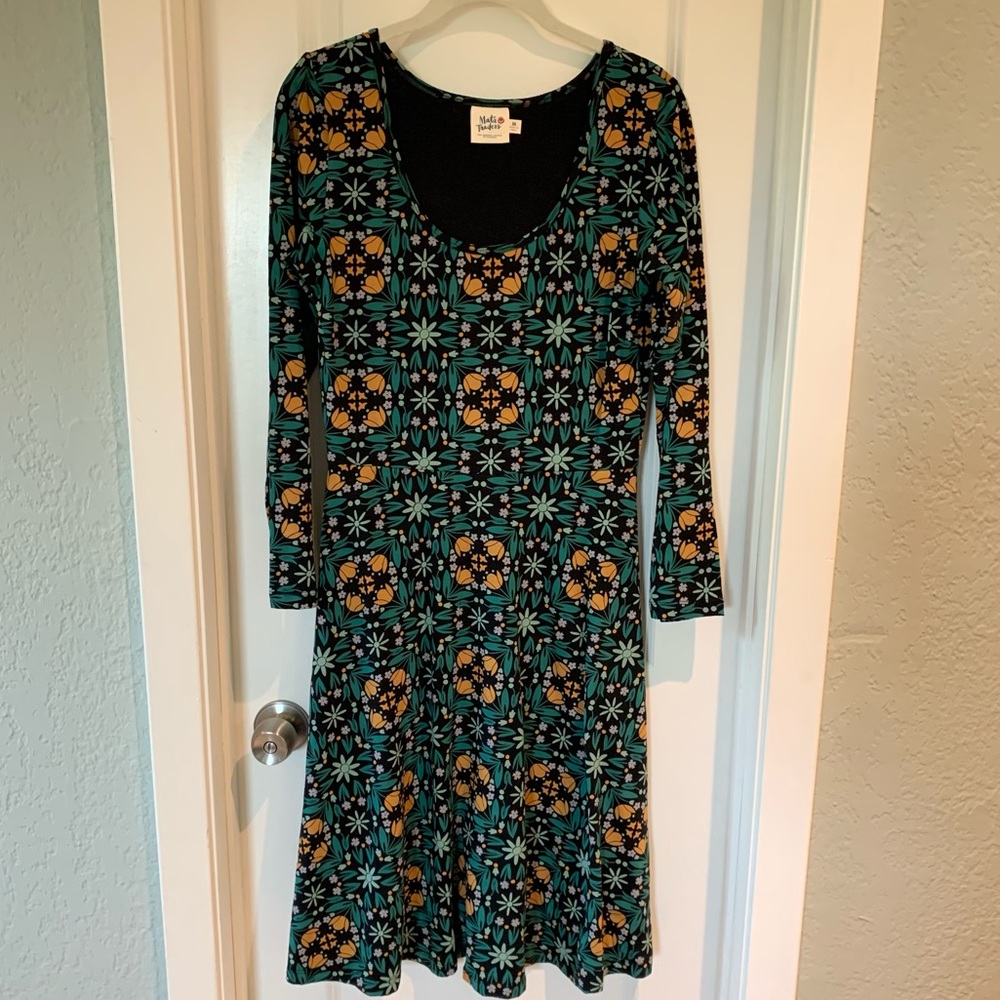 Mata Traders green print dress M